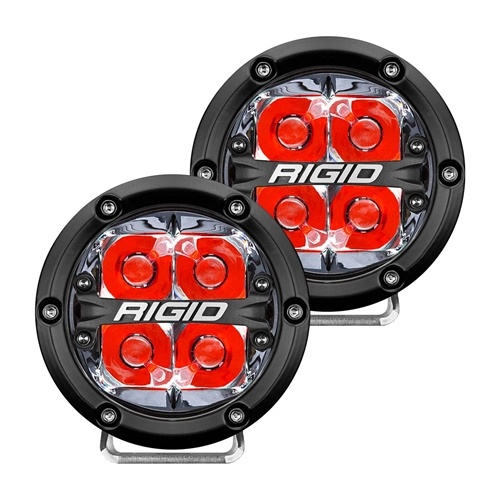 Rigid Industries 360-Series 4 Inch Led Off-Road Spot Beam Red Backlight Pair RIGID Industries